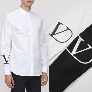발렌티노 V 로고 옥스포드 셔츠