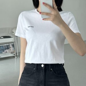 미우미우 베이직 로고 반팔티셔츠 (여성용)