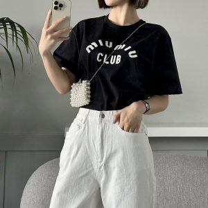 미우미우 체인자수 반팔티셔츠 (여성용)