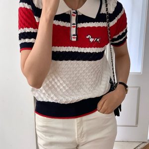 톰브라운 스몰 도그 카라 반팔티셔츠