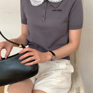 미우미우 리본 카라 티셔츠 (여성용)
