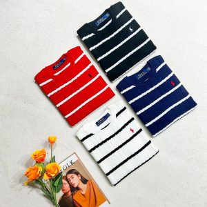 폴로랄프로렌 단가라 반팔 니트 (여성용)