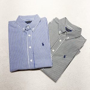 폴로랄프로렌 린넨 스트라이프 반팔 셔츠