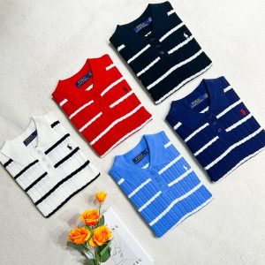 폴로랄프로렌 단가라 카라 반팔 니트
