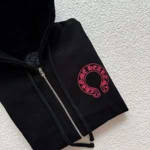 크롬하츠 홀스슈 후드집업 블랙/핑크