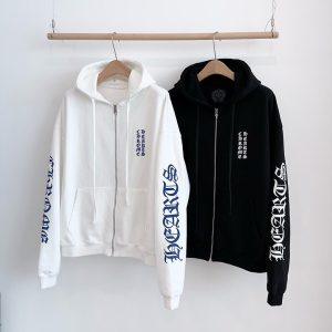 크롬하츠 버티컬 로고 후드집업