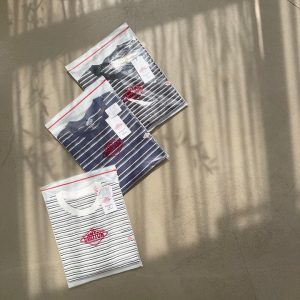 단톤 빅 실루엣 포켓 스트라이프 반팔티셔츠