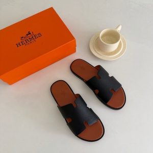에르메스 이즈미르 앱송 슬리퍼 블랙&브라운