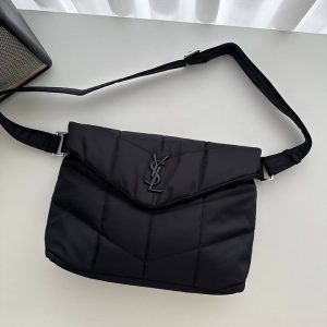 입생로랑 루 푸퍼 나일론 퀄팅 크로스백