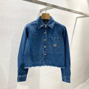미우미우 크롭 진청 데님 자켓 (여성용)