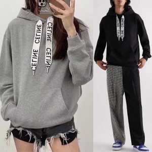셀린느 스트링로고 후드티셔츠