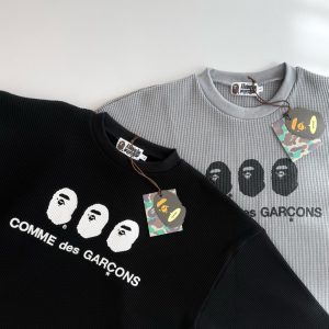 베이프 x 꼼데가르송 오사카 와플 롱슬리브